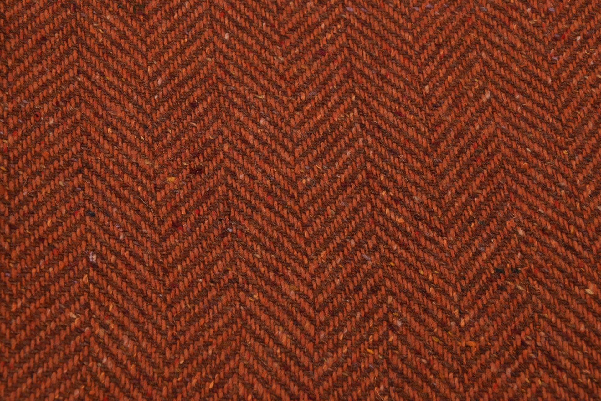 Donegal Tweed Style Fischgrat Orange-Hellbraun