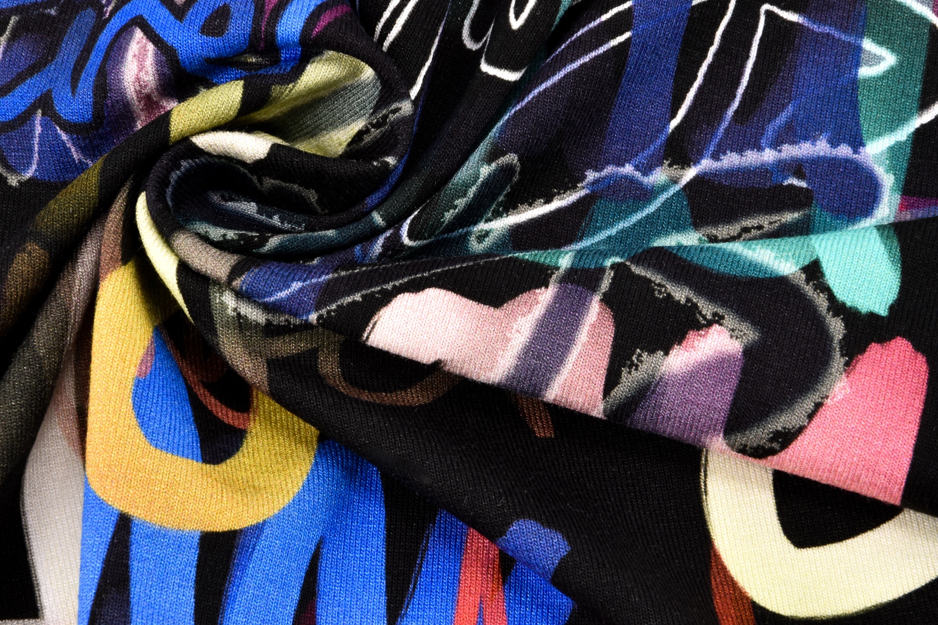 Jerseyprint Schwarz Bunt
