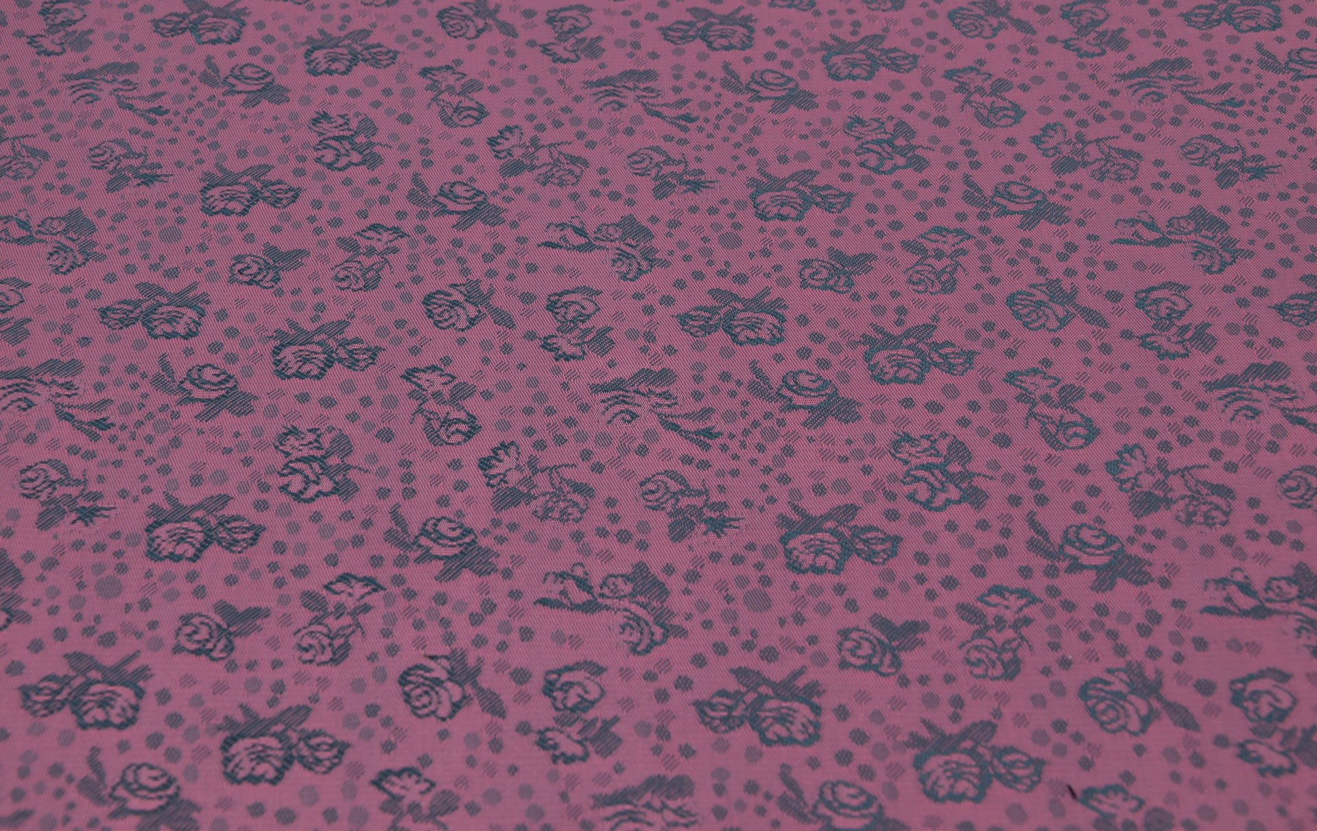 Futtertaft Floral Violett Petrol