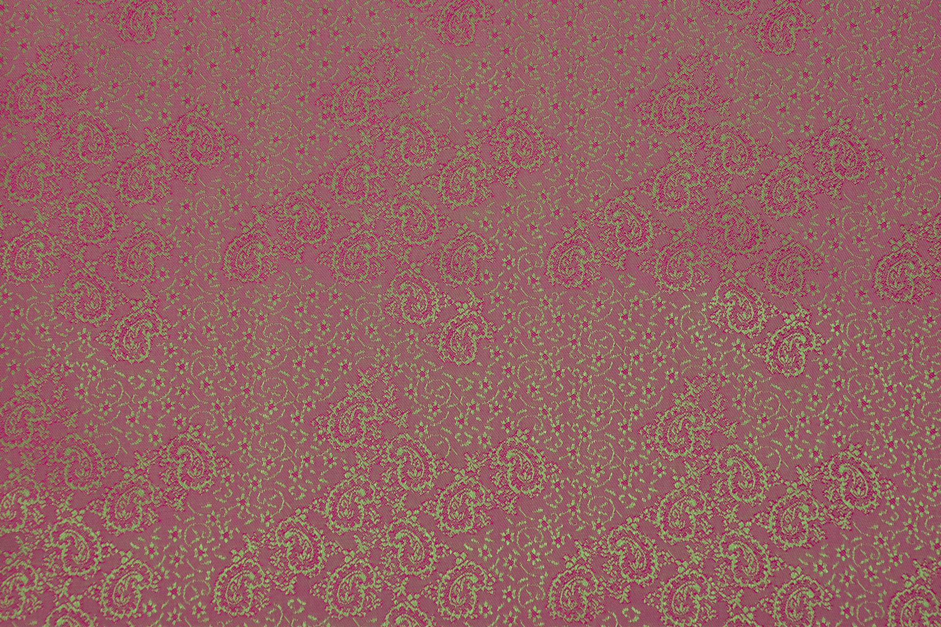 Taft Paisley-Blume Pink-Grün