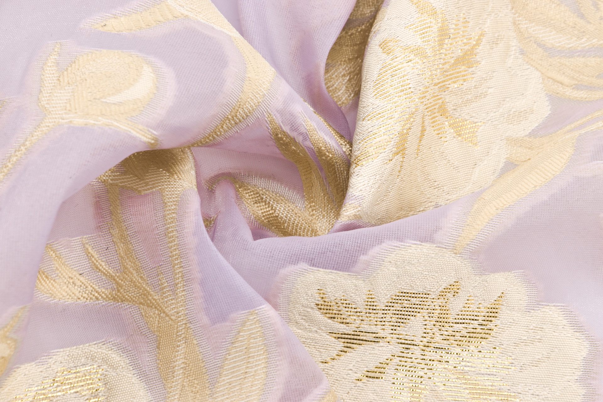 Organza Bestickt Gold