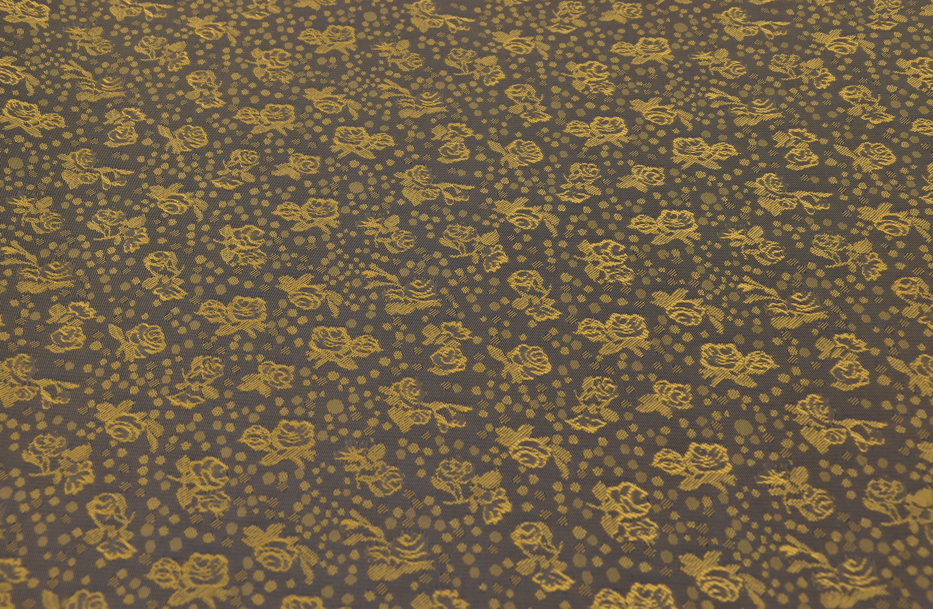 Futtertaft Floral Gold Grau
