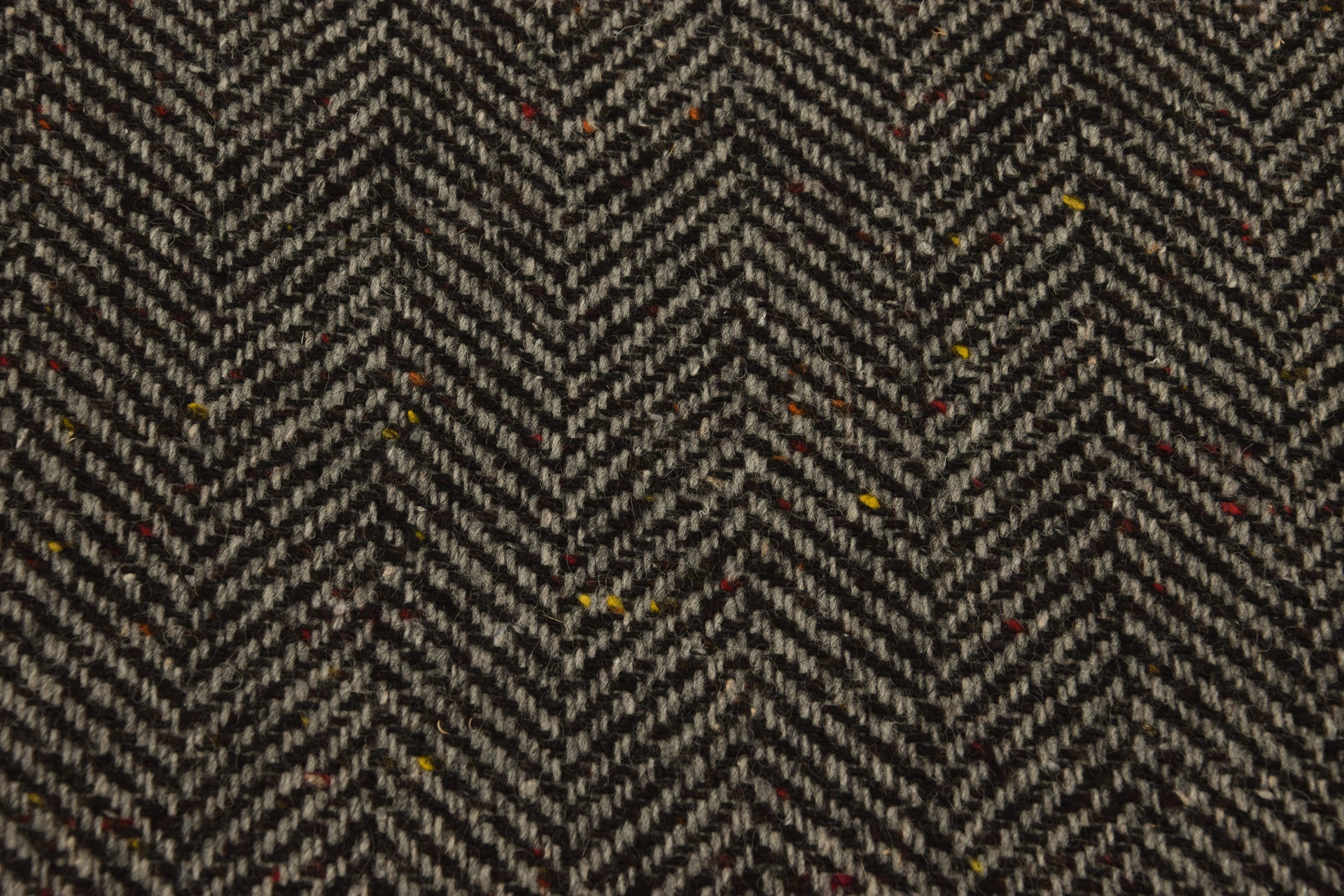 Donegal Tweed Style Fischgrat Hellgrau-Schwarz