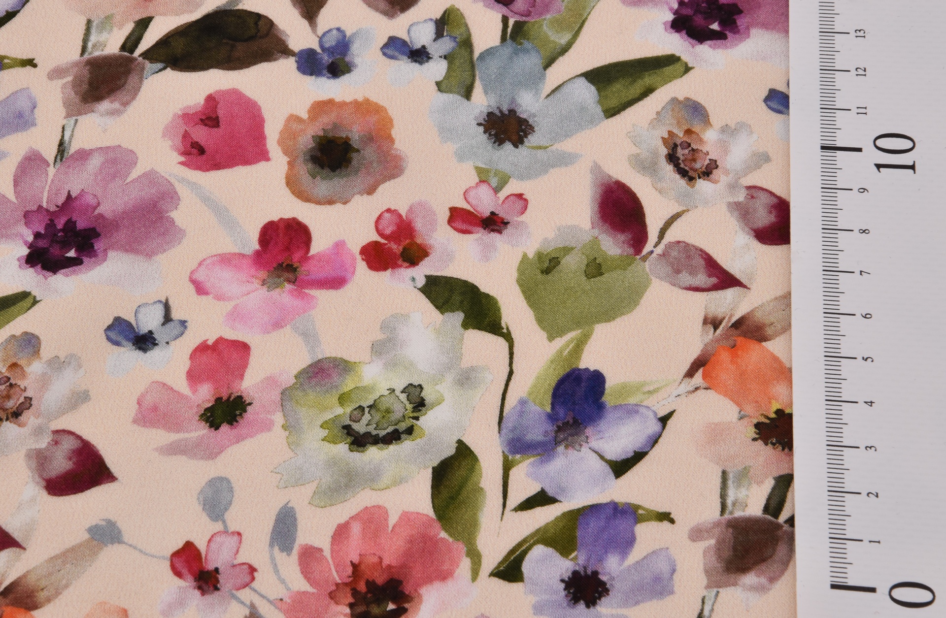 Viskoseprint Blumen Apricot