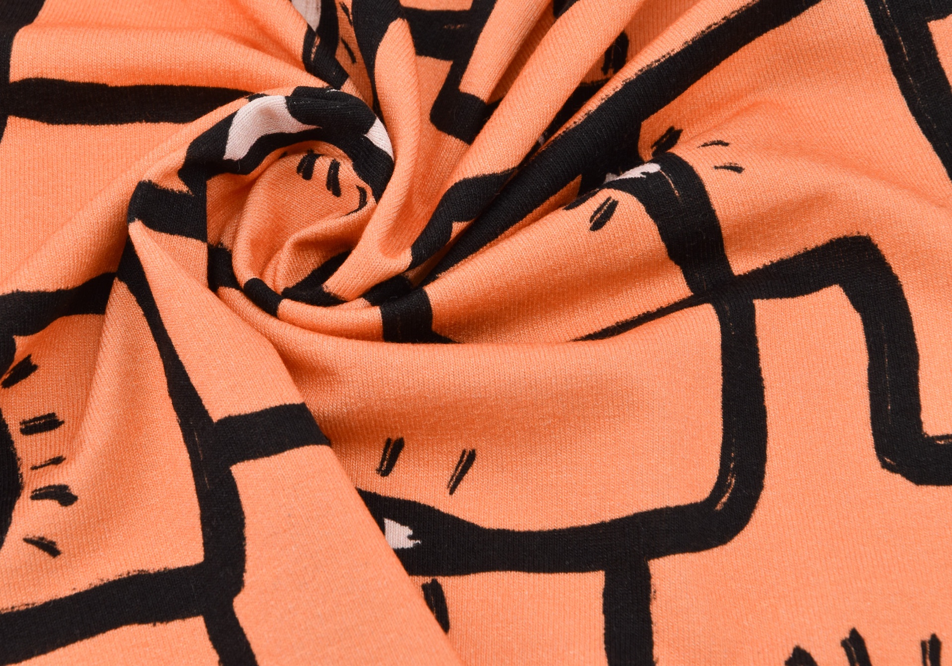 Jerseyprint Orange / Schwarz