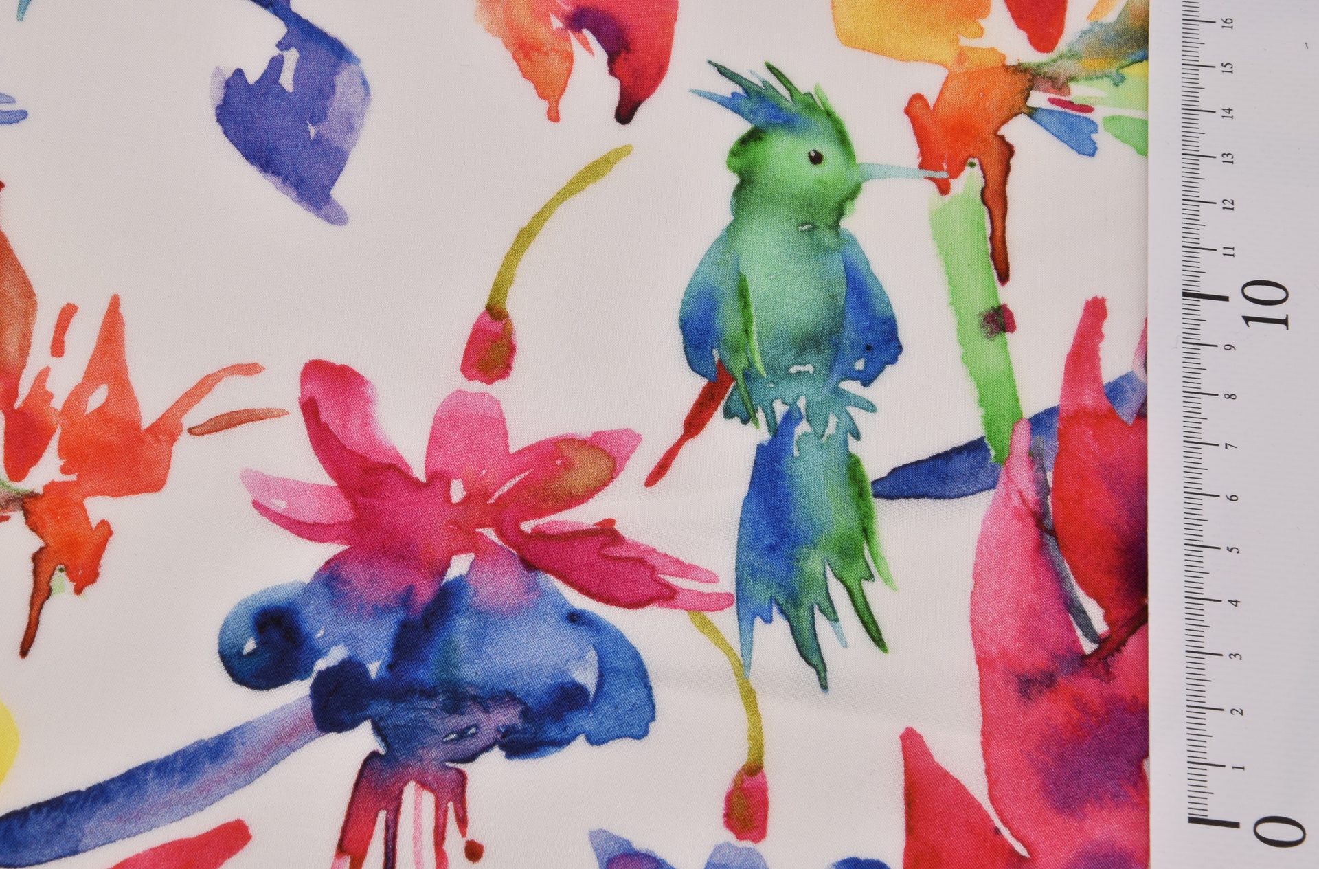 Viskoseprint Vögel bunt