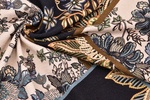 Jerseyprint Patchwork blau gedreht