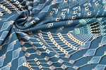 Jerseyprint Muster blau gedreht