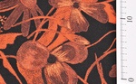 Jerseyprint Blumen schwarz orange Maßband