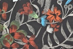 Jerseyprint Blumen schwarz bunt