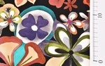 Jerseyprint Blumen schwarz bunt Maßband