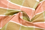 Dupionseide Kariert Grün Beigerot