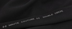 Wolle Double Crépe Schwere Qualität Schwarz