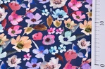 Viskoseprint Blumen blau Maßband