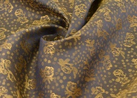 Futtertaft Floral Gold Grau