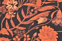 Jerseyprint Blumen schwarz orange