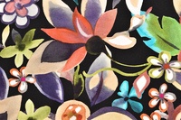 Jerseyprint Blumen schwarz bunt