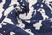 Jacquard Viskose mit Elasthan Marine Weiß