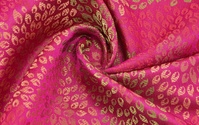 Jacquard aus Polyester Pink Grün Gold