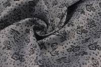 Futtertaft Floral Silber Grau