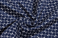 Futterstoff aus Viskose Marine / Weiss
