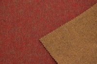 Wollmischung Doubleface Rot / Sand