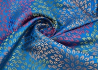 Jacquard aus Polyester Petrol Rot Grün