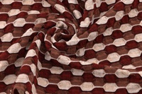 Jersey Cloqué Beige/Rot