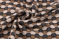 Jersey Cloqué Beige/Grau