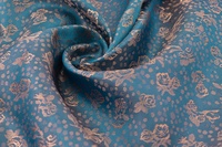 Futtertaft Floral Gold Blau