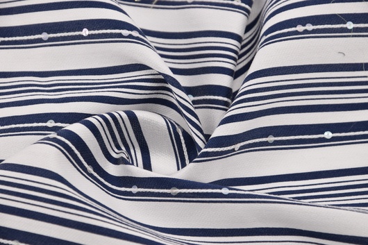 Seide Streifen Marine / Weiss