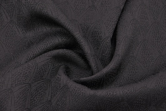 Wollsatin gemustert Schwarz