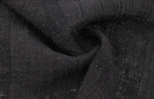 Leinenstoff Schwarz Gemustert