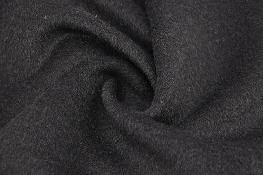 Mantelstoff aus Wolle Schwarz