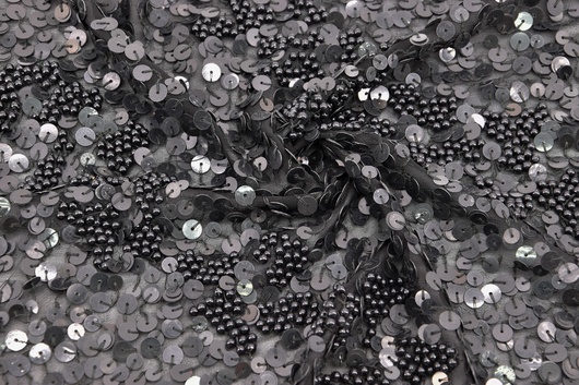 Paillettenstoff Viskose / PL Schwarz
