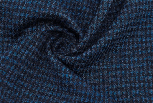 Wollmischung gemustert Blau