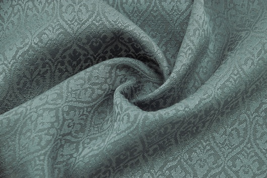 Wollsatin gemustert Dunkelgrau / Orient