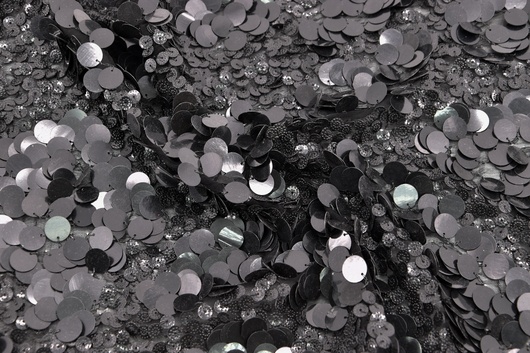 Paillettenstoff Viskose / PL Schwarz