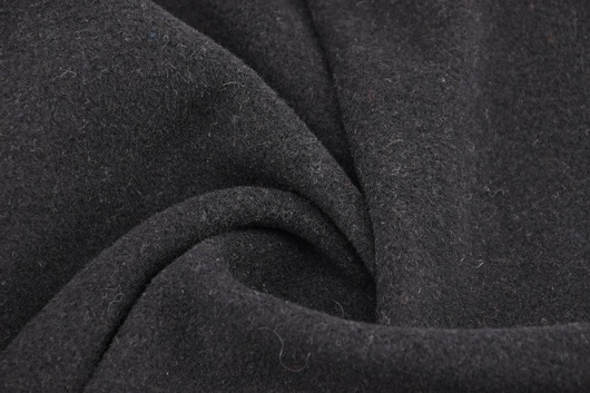 Mantelstoff aus Wolle Schwarz