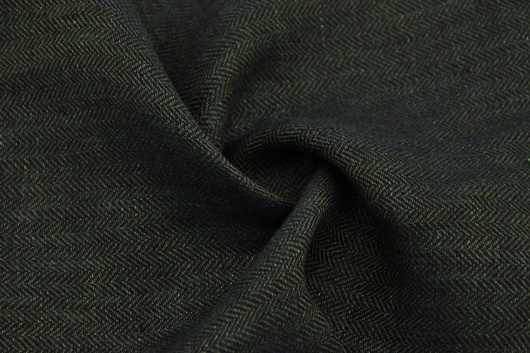 Leinen Fischgrat Grün