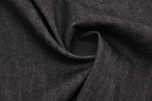 Denimstoff mit Elasthan Anthrazit / Kariert