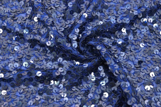 Paillettenstoff Blau