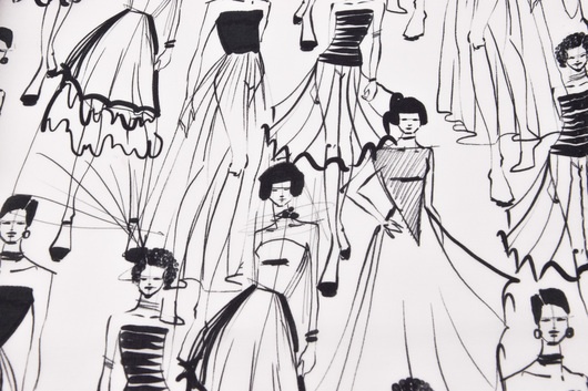 Viskosedruck Weiß / Schwarz