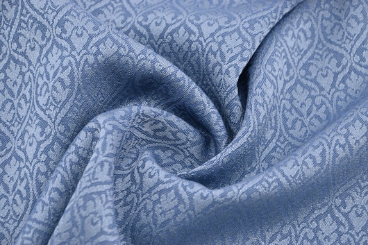 Wollsatin gemustert Rauchblau