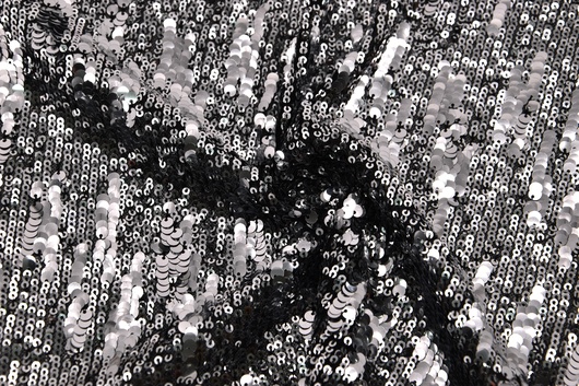 Paillettenstoff Silber