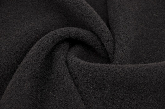 Mantelstoff aus Wolle Schwarz